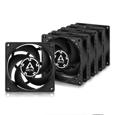 ARCTIC P8 (Black) 5 Pack 80 mm Case Fan quiet motor Computer 3000 RPM PC - Image 1 of 4
