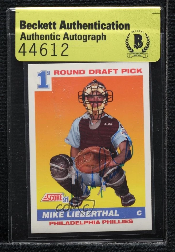 BAS 1991 Score Mike Lieberthal #683 Authentic Auto Rookie RC - Image 1 of 2