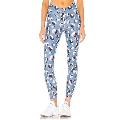 Beach Riot Cara Leggings Cruzados Azul Multi Punto Leopardo Talla XS Entrepierna 24” Foto 1 de 4