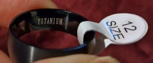 Titan Ring schwarz gebürstete Oberfläche minimalistisch Ehering Ring FRIENDS Größe 12 - Bild 1 von 5