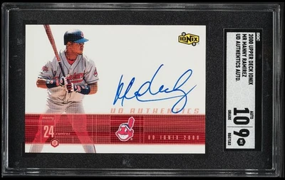 2000 UPPER DECK IONIX MANNY RAMIREZ UD AUTHENTICS AUTO SGC 9 AUTO 10 - Image 1 of 4