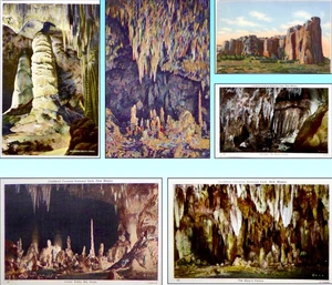 Early 1900 Carlsbad Caverns Postcards Photo Color Linen Unposted - Picture 1 of 10
