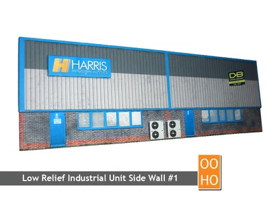 MODEL RAILWAY SCENERY LOW RELIEF INDUSTRIAL UNIT CARD KIT OO GAUGE 1:76 SCALE FOR HORNBY MODEL RAILWAY