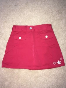 Gymboree Girls size 7 red skort with silver stars, adjustable waist and pockets - Picture 1 of 7