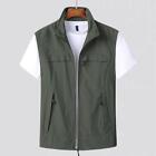 Mens Waistcoat Vest Jacket Top Coat Sleeveless Fishing Outdoor Sport Casual New