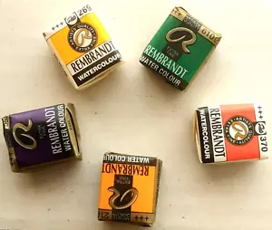 5 × REMBRANDT PROFESSIONAL WATERCOLOUR HALF Pan TOP QUALITY Royal Talens set - Picture 1 of 5