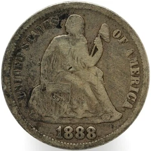 1888 (P) Type 5, Legend Obverse Seated Liberty Dime - Picture 1 of 2