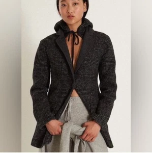 Neu mit Etikett Thakoon Damen Jacke Wollmischung Kapuze anthrazit Größe XS - Bild 1 von 10