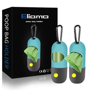 2 Pack Dog Poop Bag Dispenser with Built-in LED Flashlight, Pet Waste Bag Hol... - Picture 1 of 6