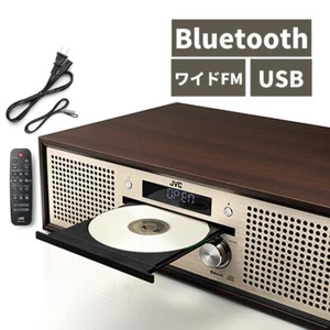 JVC NX-W30 Compact Stereo System Bluetooth Walnut Wood Cabinet CD FM USB - Picture 1 of 4