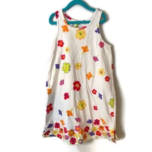 Vintage On White Kids Girls Floral Sleeveless Summer Dress Size Medium M - Picture 1 of 7