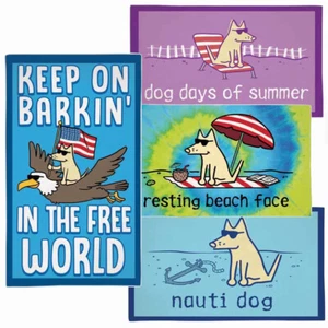Teddy the Dog Beach Towel Barkin' in the Free World Dog Days Resting Beach Face - Picture 1 of 14