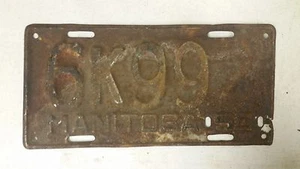 1950 MANITOBA License Plate 6K992 - Picture 1 of 1