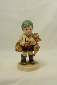 Hummel Style Reproduction Figurine Boy Carrying Basket of Vegetables - Japan - Picture 1 of 6