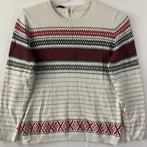 Talbots Pullover Damen L Rundhals Fischgrät gemütlich Hütte Urlaub adrett süß - Bild 1 von 11