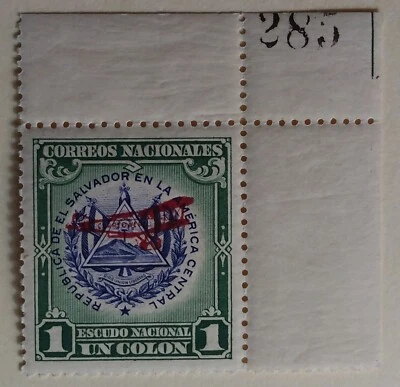 Sello de correo aéreo de El Salvador, 1931, sc#C19, como nuevo, NH, OG, EN MUY BUEN ESTADO/XF Foto 1 de 2
