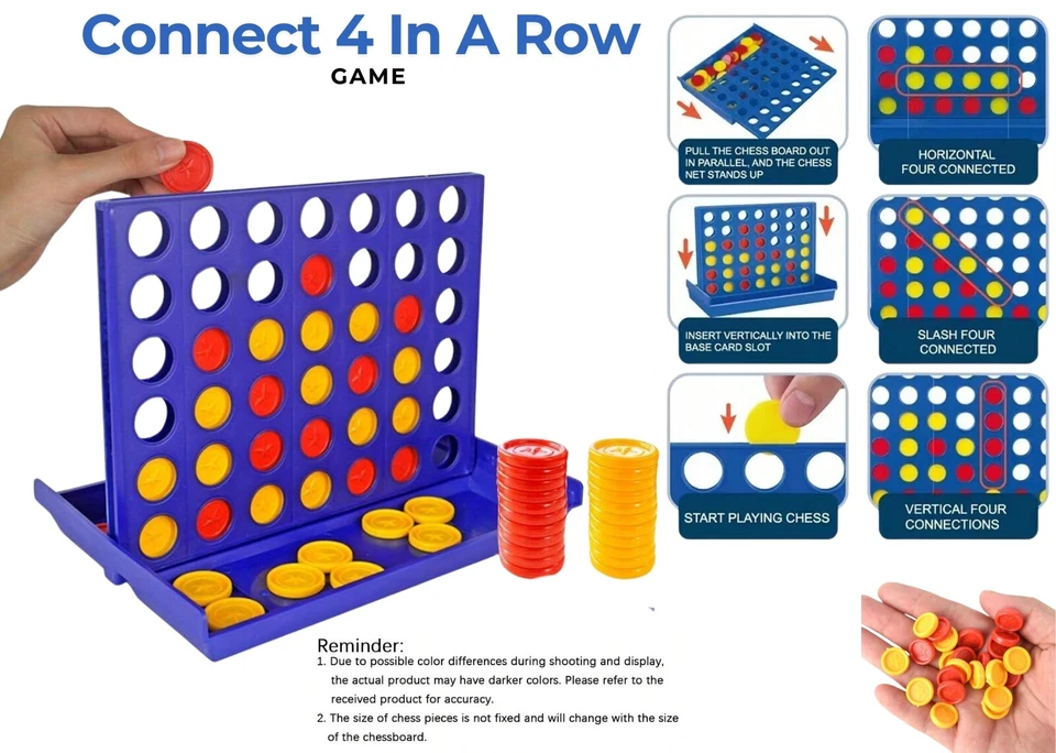 Connect 4 In A Row Four In A Line Board Game Family Fun Match 4 Raw - Mini Size - Image 1 of 4