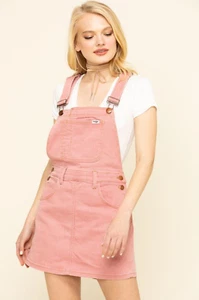 Vestido Wrangler Rosa Polvoriento Mono Una Pieza Denim Falda Oeste Nuevo con Etiquetas Grande - Imagen 1 de 4