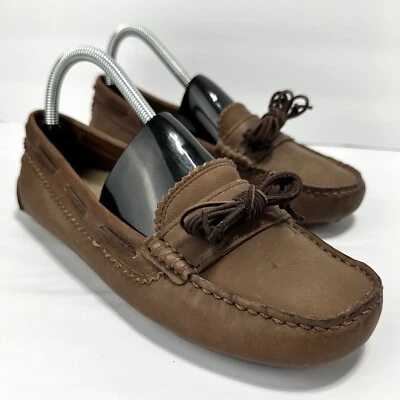 UGG Meena Moccasin Sherpa Lined Driving Shoes Slippers Women Sz 8 Brown Leather - Image 1 of 4