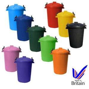 5 x 50L Kitchen Dustbins with Clip Lock Lid Waste Bins Animal Feed Storage BULK - Picture 1 of 69