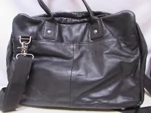 JOHN VARVATOS borsa in pelle per trasporto laptop attacco documenti valigetta - Foto 1 di 13