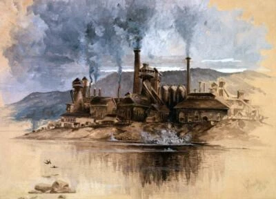 Bethlehem Steel by Joseph Pennell – Circa 1881 Art Print – Industrial Lithograph - Image 1 of 2