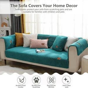 Sofa Backrest Cover Lambswool Couch Universal Cover new GREEN 70cmX180cm REDUCED - Picture 1 of 6