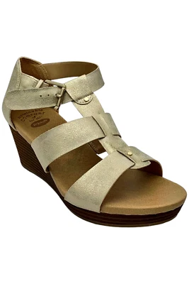 Sandálias anabela Dr. Scholl's ouro Barton - Imagem 1 de 3