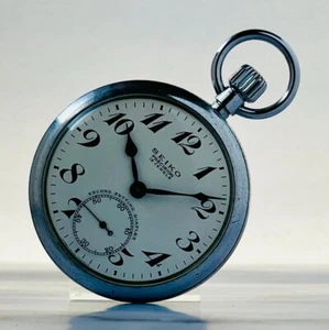 SEIKO Reloj Bolsillo Hombre Manual 21 Joyas 6110-0010T Segundos Ajuste U2236 - Imagen 1 de 11