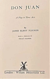James Elroy Flecker / DON JUAN A PLAY IN THREE ACTS 1926 - Picture 1 of 4