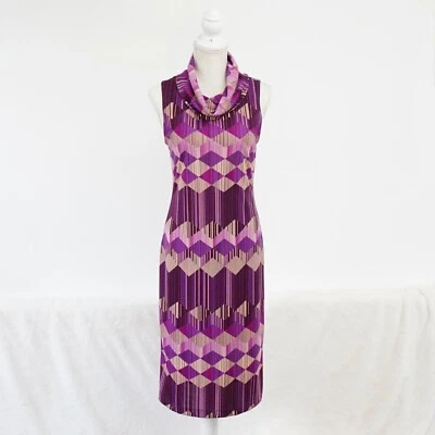 Blusa Rampage Vintage Y2K Roxa Estampa Geométrica Sem Mangas Decote Capuz P - Imagem 1 de 4