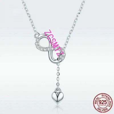 Neu S925 Sterling Silber Halskette Damen einfache Mode Halskette - Bild 1 von 4