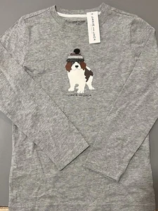 Size 8 New Janie and Jack Boys Long Sleeve Beanie Dog Tee BNWTS - Picture 1 of 5
