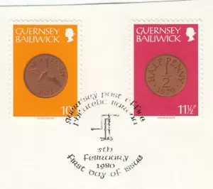 (80399) GB Guernsey Usado 11.5p 10.5p Moneda Definitivos 1980 EN PIEZA - Imagen 1 de 1