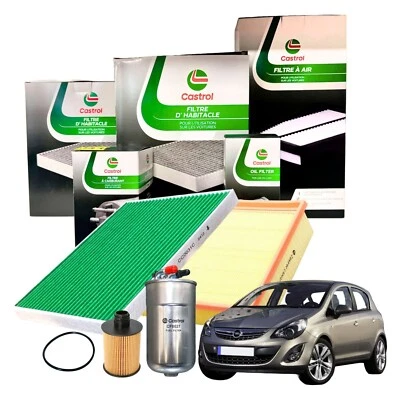 Kit Tagliando Completo Castrol 4 Filtri Premium Opel Corsa D 1.3 CDTI Qualità OE - Imagen 1 de 4