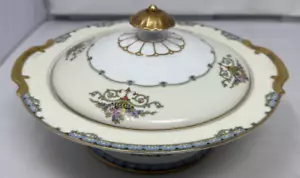 Noritake Favorita Serving Bowl 9.5” With Cover Fine China Gold Rim Made In Japan - Picture 1 of 12