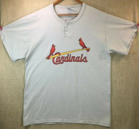 VINTAGE Russell Athletic Men's St Louis Cardinals Musial 70's Jersey USA Size L Cover