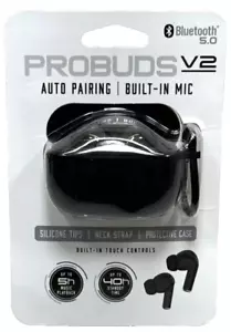 Probuds V2 Ohrhörer. Auto Pairing. Eingebautes Mikrofon. Bluetooth. Farbe Schwarz - Bild 1 von 6