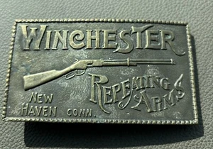 1970s Winchester Repeating Arms Solid Brass Belt Buckle - Picture 1 of 5