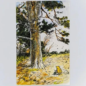 Classic Winnie the Pooh Postcard Piglet Blustery Day AA Milne EH Shepard Disney - Picture 1 of 2