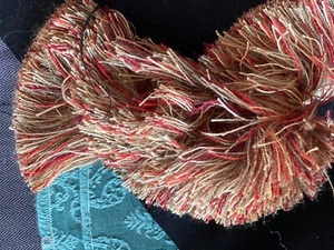 plush multi colored fringe trim 22" x 2" vint. rayon USA sophisticated quality - Picture 1 of 4