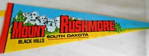 Mt Mount Rushmore Black Hills South Dakota SD Vintage 14.5" Pennant - Picture 1 of 3