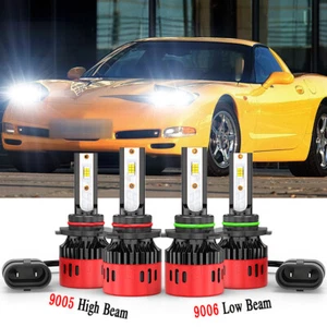 For Chevy Corvette C5 1997-2004 -6000K Front LED Headlight Conversion Bulbs KIT - Picture 1 of 12
