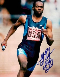Antonio Pettigrew Signed 8x10 Olympic Sprinter Timeless Legends COA - Foto 1 di 1