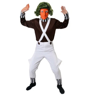MEN'S FACTORY WORKER COSTUME CHOCOLATE ADULTS BOOK FILM TV SHOW FANCY DRESS - Image 1 of 4