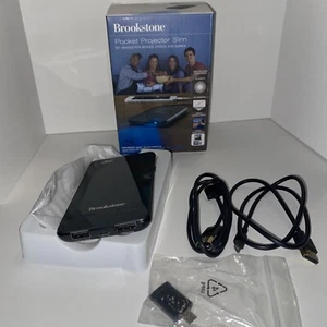 Proyector de bolsillo Brookstone delgado DLP Texas instrumentos para películas videojuegos - Imagen 1 de 14