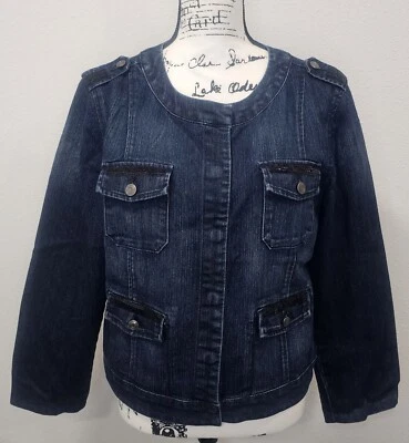 Chaqueta de lentejuelas de mezclilla azul Bandolino talla mediana  Foto 1 de 4