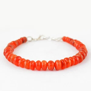 119.45 CTS PULSERA DE CUENTAS DE CORNALINA NARANJA FORMA REDONDA NATURAL SIN TRATAR (DG) - Imagen 1 de 2