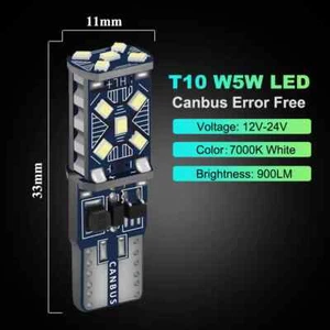Super Bright White 900 Lm Canbus 501 T10 LED Car Bulbs Error Free 15 SMDs W5W UK - Picture 1 of 16