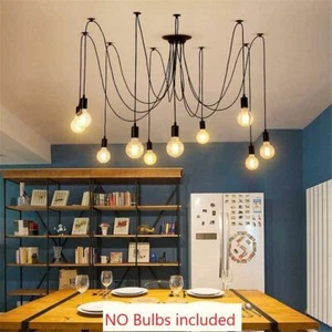 Vintage Pendant Ceiling Chandelier Light Industrial Spider Lamp No Bulb - Picture 1 of 12
